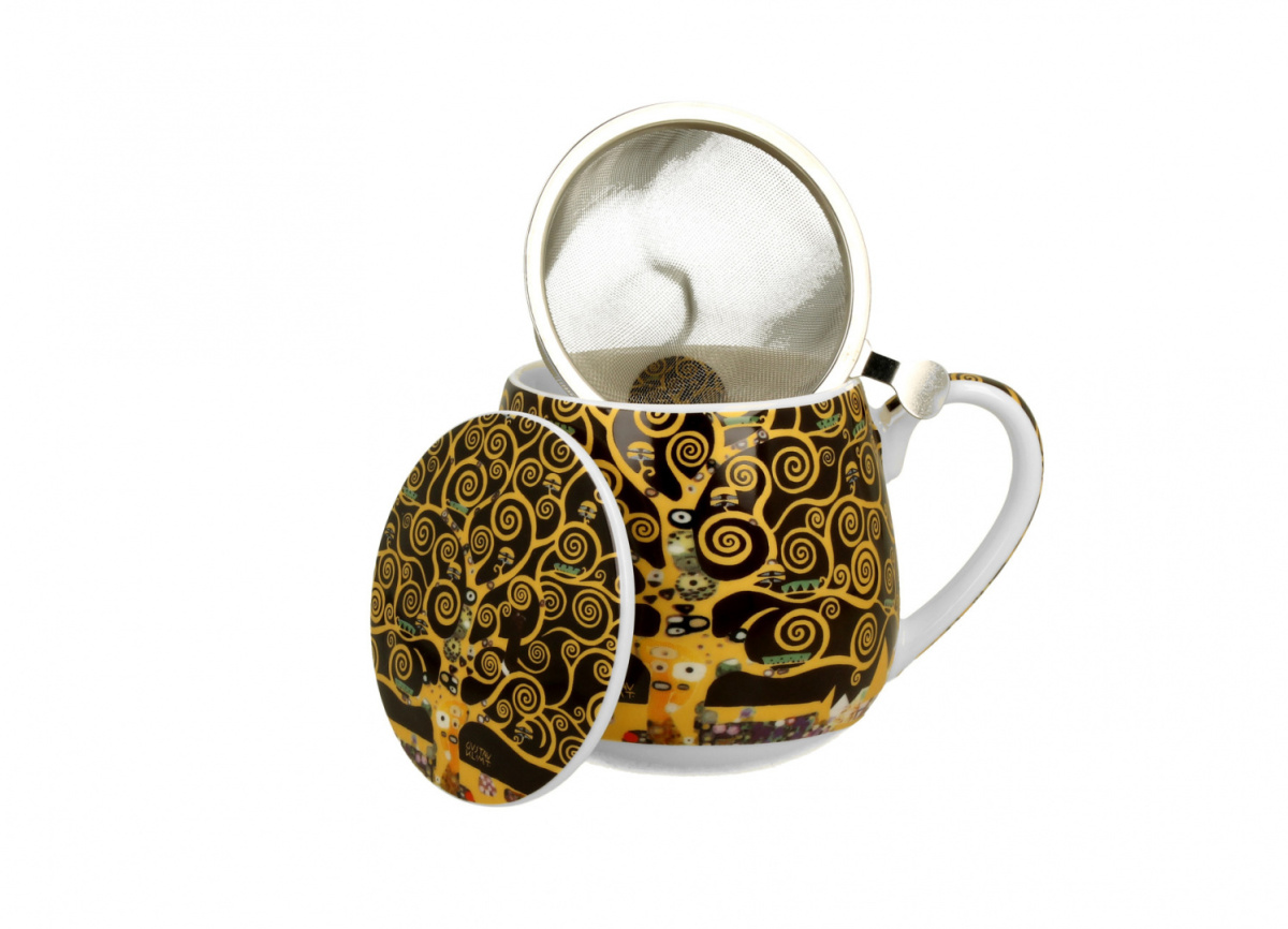 Zestaw kubek baryłka zaparzacz do herbaty ziół Klimt Drzewo
