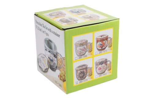 Zestaw kubek z zaparzaczem orientalny paw na prezent mandala