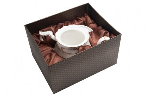 Biały dzbanek czajnik do parzenia herbaty na prezent 1l