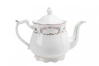 Biały dzbanek czajnik do parzenia herbaty na prezent 1l