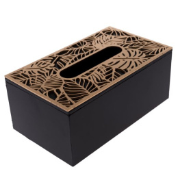 Drewniany pojemnik na chusteczki czarny na urodziny pudełko