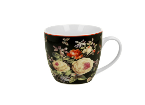 Duży kubek porcelanowy na prezent urodziny Warda róże obwoluta