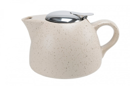 Dzbanek czajnik ceramika z filtrem do herbaty piaskowy jasny