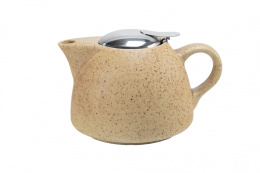 Dzbanek czajnik ceramika z sitkiem do herbaty piaskowy