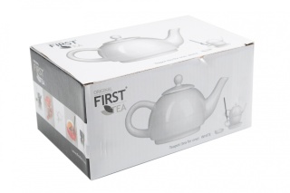 Dzbanek czajnik do herbaty biały klasyka first tea 460 ml