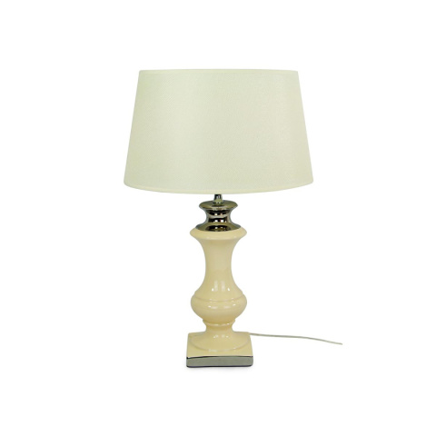 Elegancka lampa z kloszem ecru do pokoju sypialni 55 cm