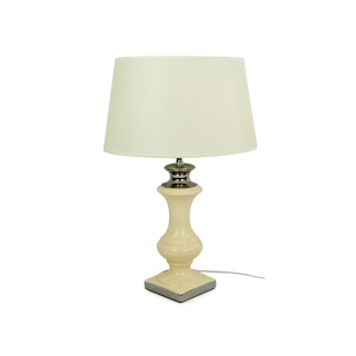Elegancka lampa z kloszem ecru do pokoju sypialni 55 cm