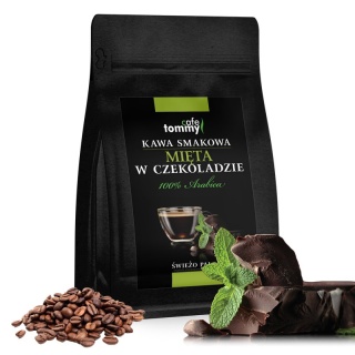 Kawa smakowa mięta w czekoladzie ziarnista 250g Tommy cafe