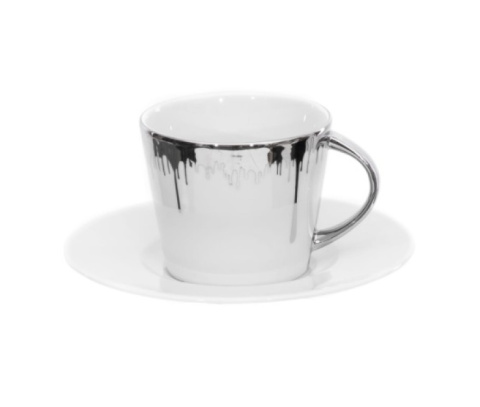 Komplet 2 filiżanki do kawy Kutahya toledo czarne białe