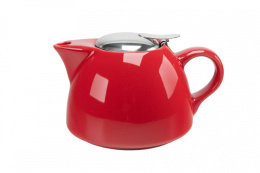 Komplet dzbanek czajnik ceramiczny z zaparzaczem czerwony