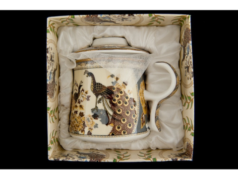 Komplet kubek zaparzacz do parzenia herbaty paw brązowy