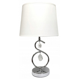 Lampa styl glamour kryształki biała lampka do salonu biura
