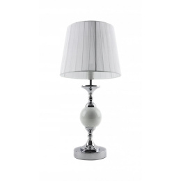 Lampa styl glamour srebrna biała lampka do salonu biura