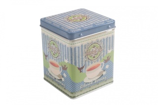 Mała puszka do ziół herbaty kawy niebieska relax do kuchni