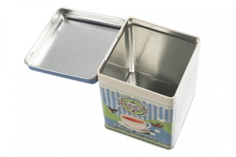 Mała puszka do ziół herbaty kawy niebieska relax do kuchni