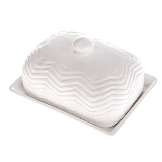 Maselnica maselniczka biała ceramiczna tłoczona na masło