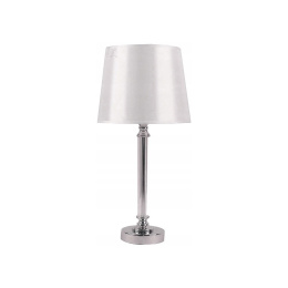 Lampa w stylu glamour srebrna biała lampka do sypialni