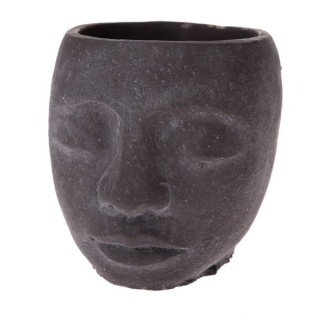 Betonowa osłonka doniczka twarz na kwiaty mat grafit