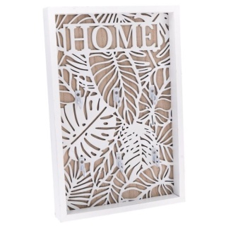 Ozdobny drewniany wieszak na klucze do powieszenia biały