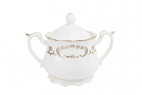 Serwis kawowy prezent na ślub na prezent biały złoty Pegasus