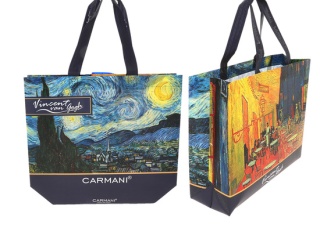 Torba śniadaniowa ozdobiona motywem taras Van Gogh gwiazdy