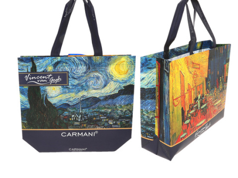 Torba śniadaniowa ozdobiona motywem taras Van Gogh gwiazdy