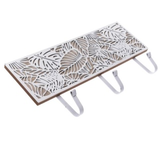 Wieszak drewniany ścienny haczyki do przedpokoju biały