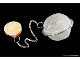 Zaparzacz metalowy kulka do parzenia herbaty lub ziół pomarańcz