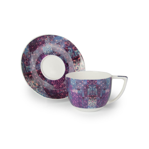 Komplet 2 filiżanki do kawy w pudełku mozaika fioletowa astro