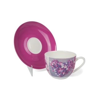 Zestaw 2 filiżanki do kawy herbaty w pudełku serca różowe