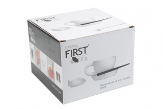 Zestaw biała filiżanka do herbaty kawy skapek mieszadełko