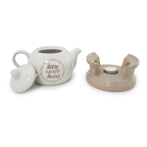 Komplet dzbanek z podgrzewaczem do herbaty Sweet Home brąz