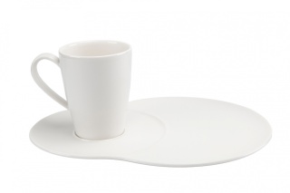 Zestaw śniadaniowy filiżanka spodek biała na prezent Villeroy