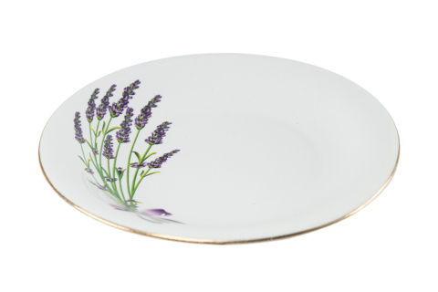 6 talerz deserowych lawenda Mieroszów białe