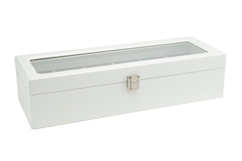 Drewniana skrzynka szkatułka na biżuterię pojemnik biały