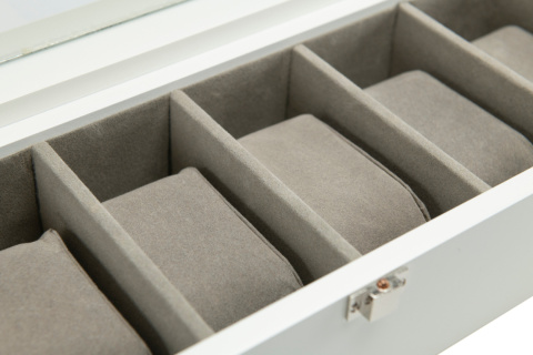 Drewniana skrzynka szkatułka na biżuterię pojemnik biały