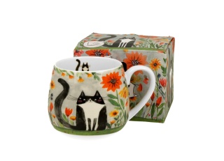 Duży kubek baryłka do kawy koci świat łąka na prezent koty