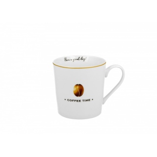 Duży kubek kubas prosty coffee time 2 na prezent do herbaty