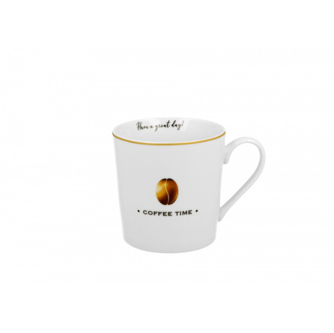 Duży kubek kubas prosty coffee time 2 na prezent do herbaty