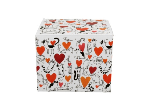 Duży kubek kubas prosty koci świat serca na walentynki