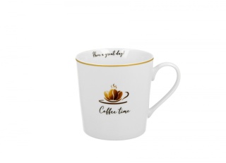 Duży kubek kubas prosty coffee time 1 na prezent do kawy