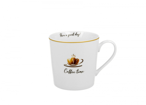 Duży kubek kubas prosty coffee time 1 na prezent do kawy