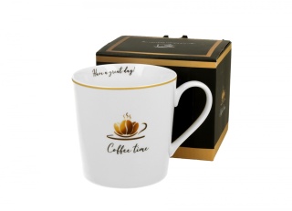 Duży kubek kubas prosty coffee time 1 na prezent do kawy