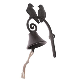 Dzwon żeliwny z ptakami do powieszenia dzwonek do drzwi