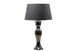 Elegancka lampa z kloszem szara do pokoju sypialni 55 cm