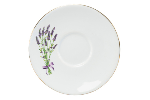 Filiżanka + spodek Mieroszów lawenda tytan kokarda