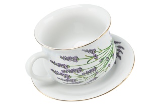 Filiżanka do picia herbaty z Mieroszowa kokarda lawenda