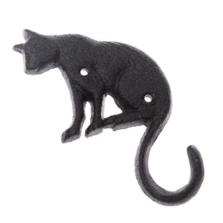 Haczyk żeliwny ścienny kot do powieszenia wieszak kotek