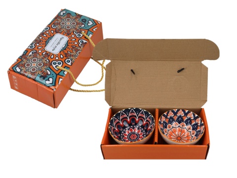 Komplet 2 miseczki pałeczki do sushi dla 2 osób orient