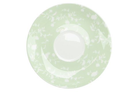 Komplet filiżanka jumbo spodek do kawy herbaty kwiaty zielone